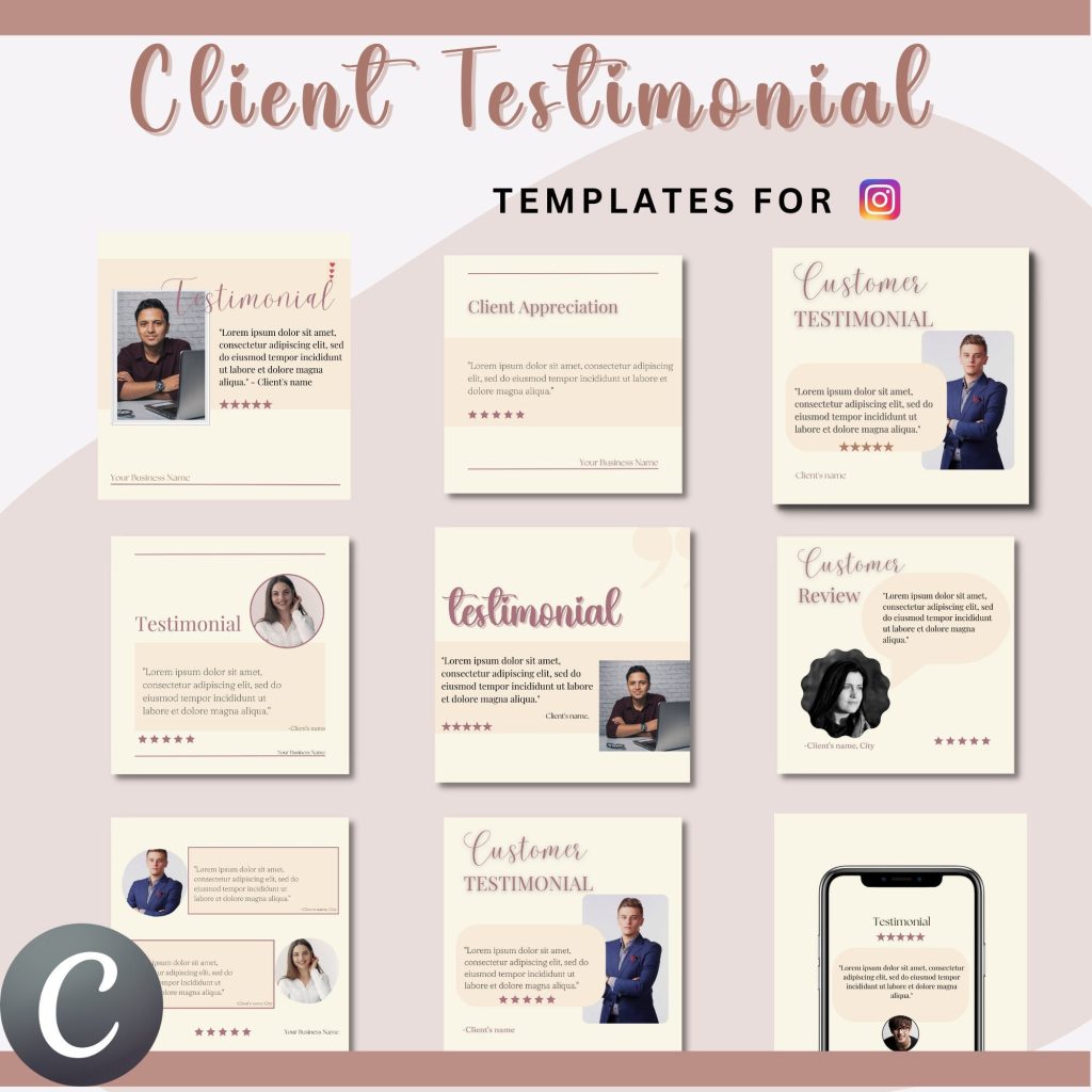 aesthetic testimonial story template what our clients say grid testimonial story template multiple quotes collage