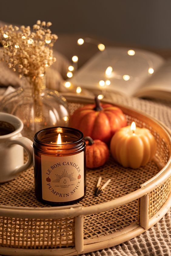 aesthetic thanksgiving story template cozy candle and blanket aesthetic thanksgiving Instagram story template