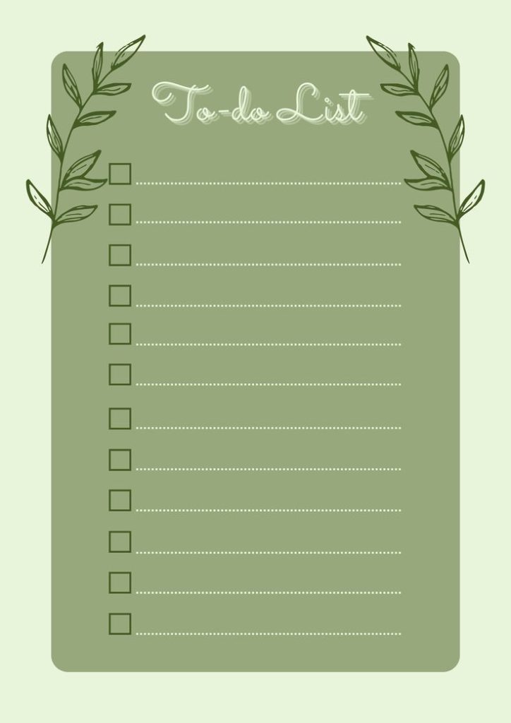 aesthetic to do list story template botanical to do list story template with green leaves and floral frame on beige