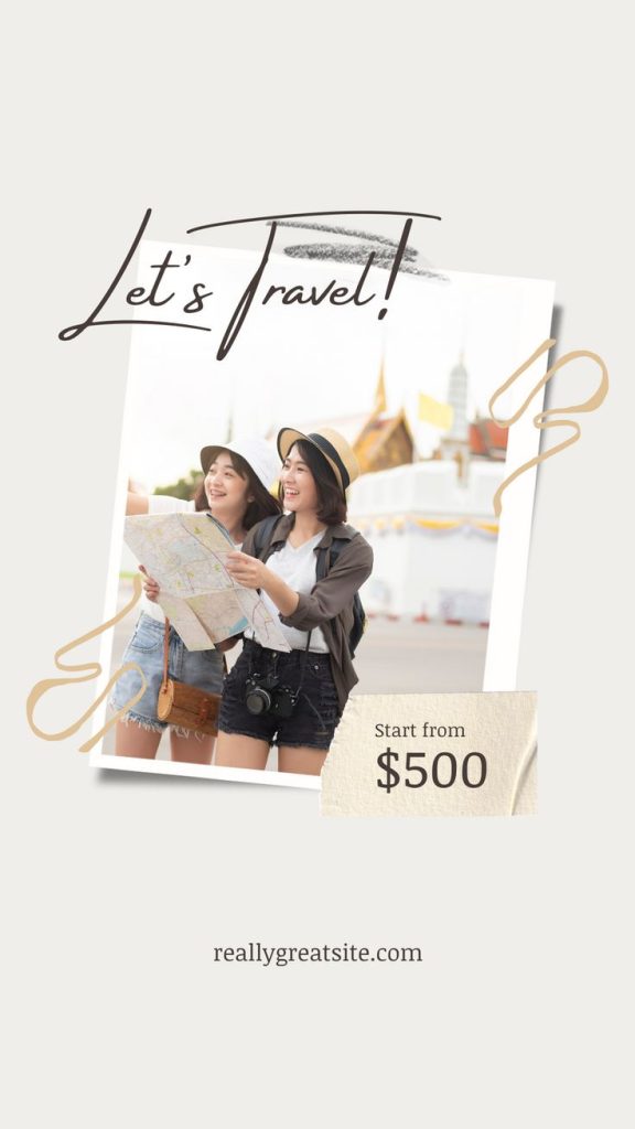aesthetic travel countdown story vintage map aesthetic Instagram story template countdown