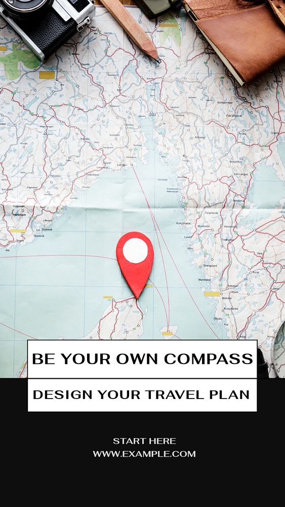 aesthetic travel diary story template map pin story template minimal map with location pin