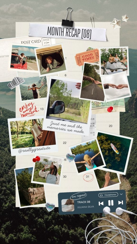 aesthetic travel instagram story template aesthetic adventure recap instagram story template hiking waterfall