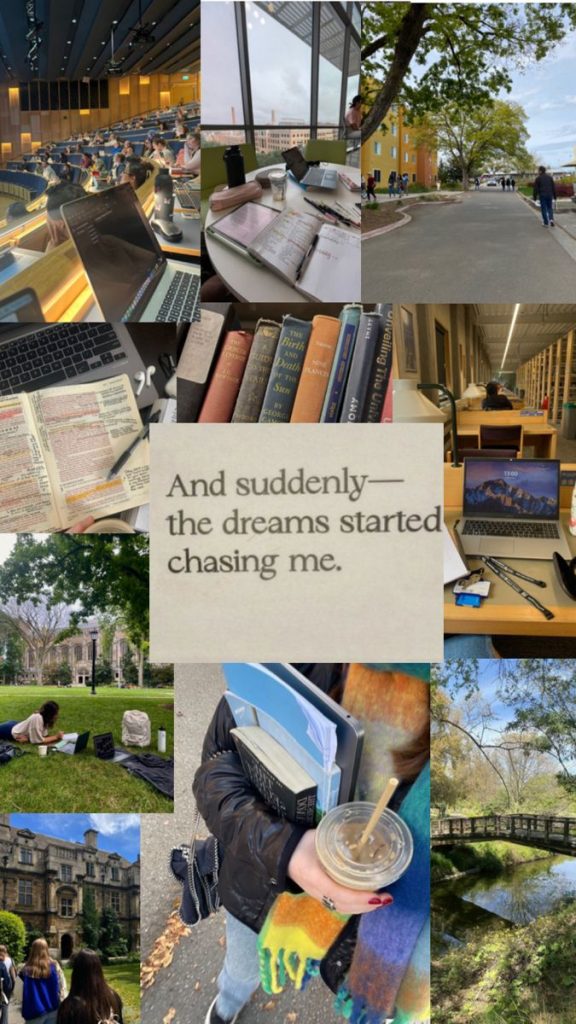 aesthetic university story template collage orientation study