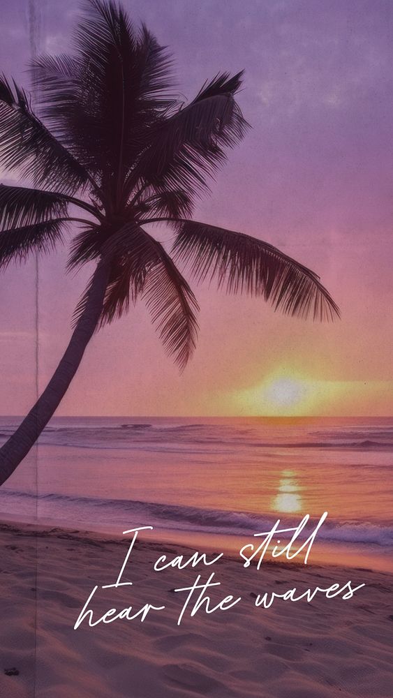 aesthetic vacation story template Instagram sunset beach