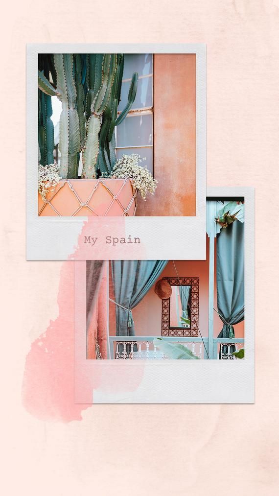 aesthetic vintage instagram story template retro polaroid frame Instagram story template