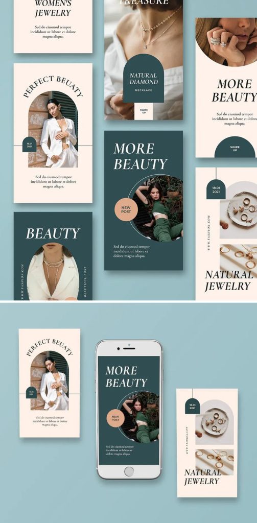 aesthetic wardrobe story template aesthetic accessory showcase story template jewelry bags Instagram