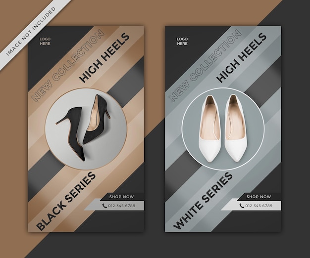 aesthetic wardrobe story template aesthetic shoe collection story template sneakers heels Instagram
