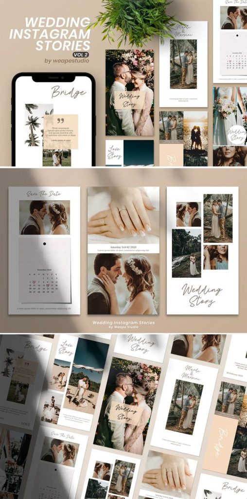 aesthetic wedding instagram story template aesthetic wedding reception story template details