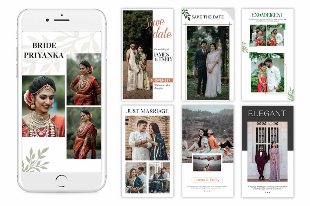 aesthetic wedding instagram story template aesthetic wedding story template bridal party collage