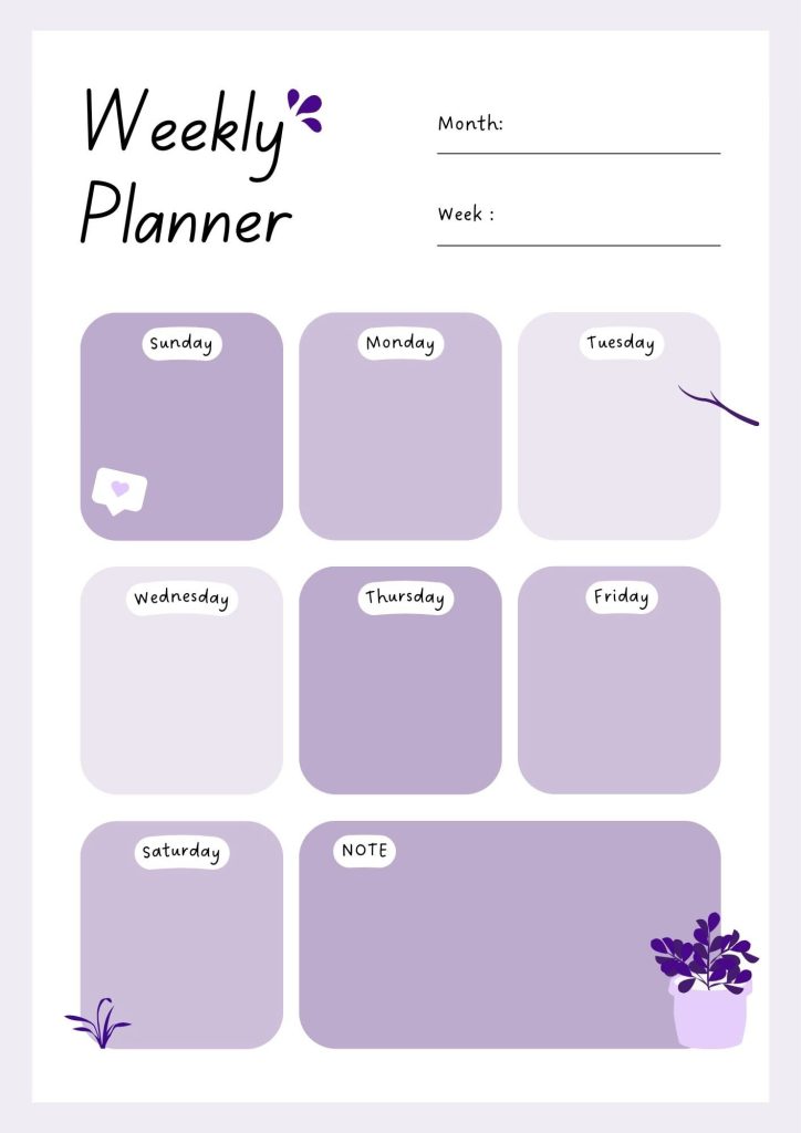 aesthetic weekly planner story template bold neon weekly planner story template with geometric shapes on dark background