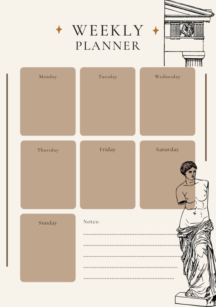 aesthetic weekly planner story template dark mode weekly planner story template with charcoal background and white yellow text