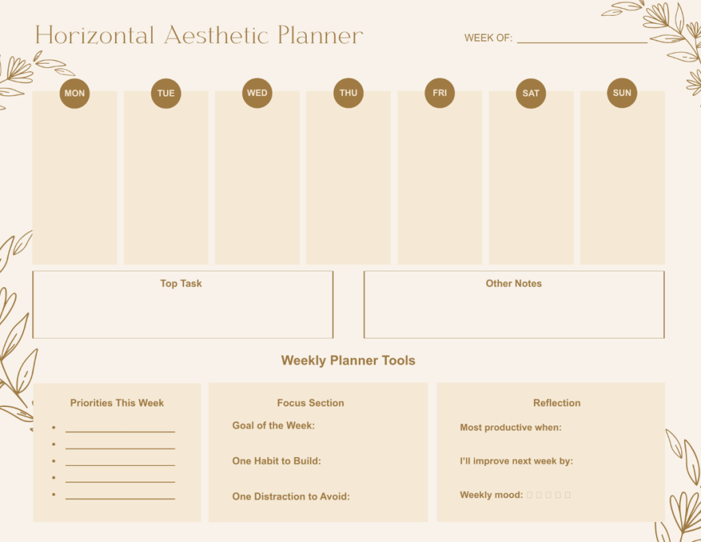 aesthetic weekly planner story template minimalist weekly planner story template with clean lines and neutral colors
