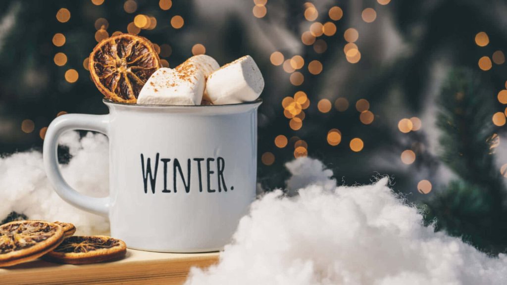 aesthetic winter instagram story template hot cocoa aesthetic instagram story template warm brown cream colors mug marshmallows
