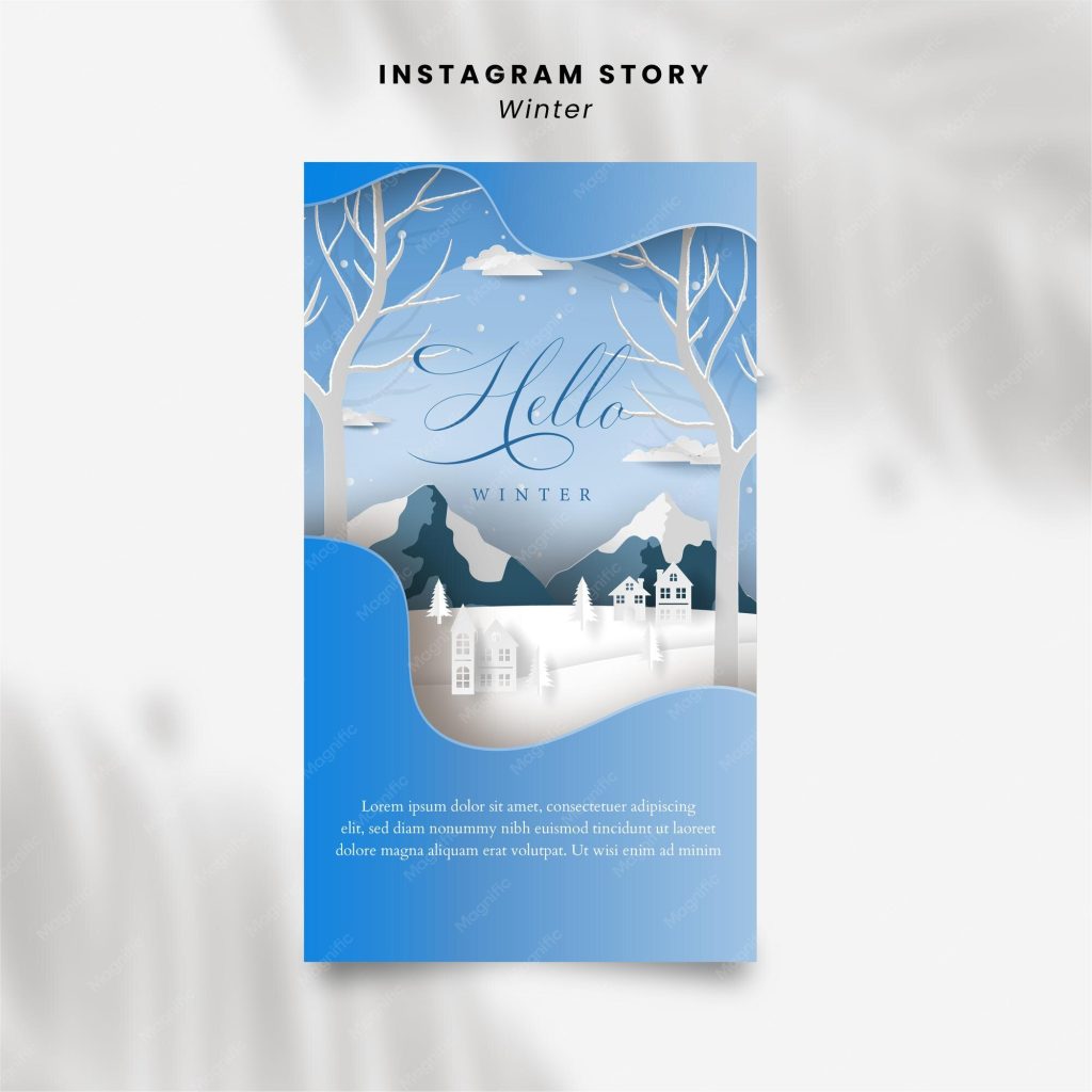 aesthetic winter instagram story template ice queen glam winter instagram story template silver gradient crystal texture