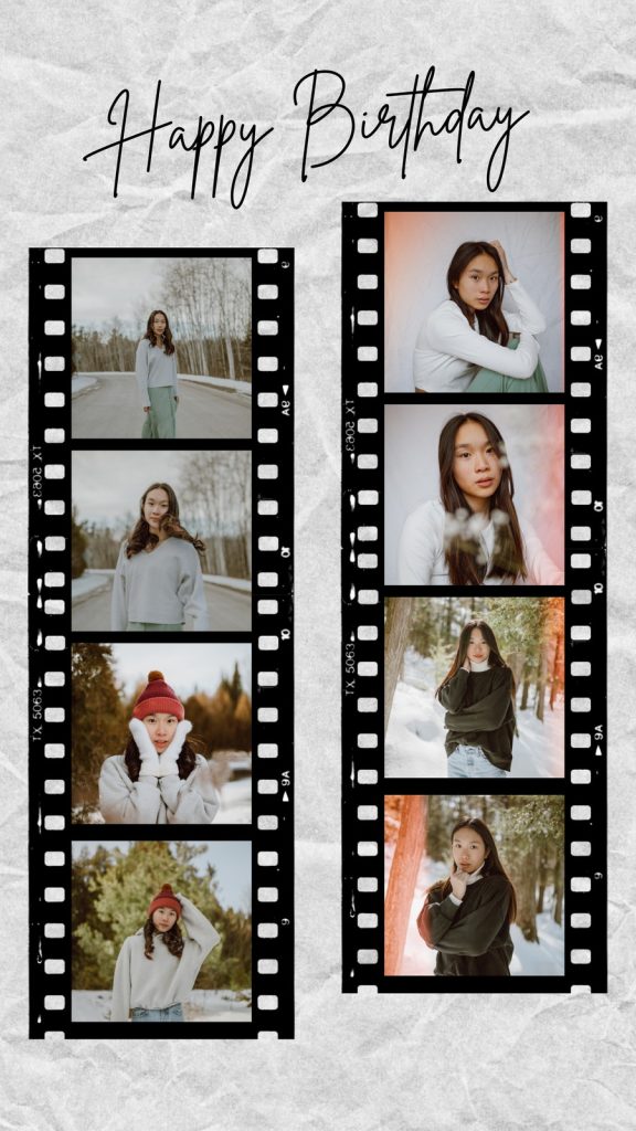 aesthetic winter instagram story template snowflake elegant winter instagram story template navy gold frame snowflakes