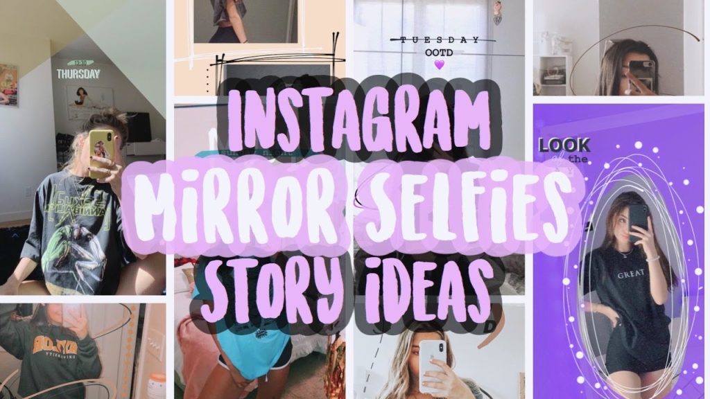 aesthetic workout story template mirror selfie layout Instagram story template with frame and stickers