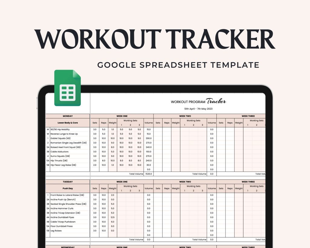 aesthetic workout story template workout progress tracker Instagram story template with beautiful graphs