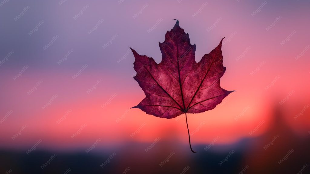 autumn leaves silhouette against sunset aesthetic Thanksgiving story template