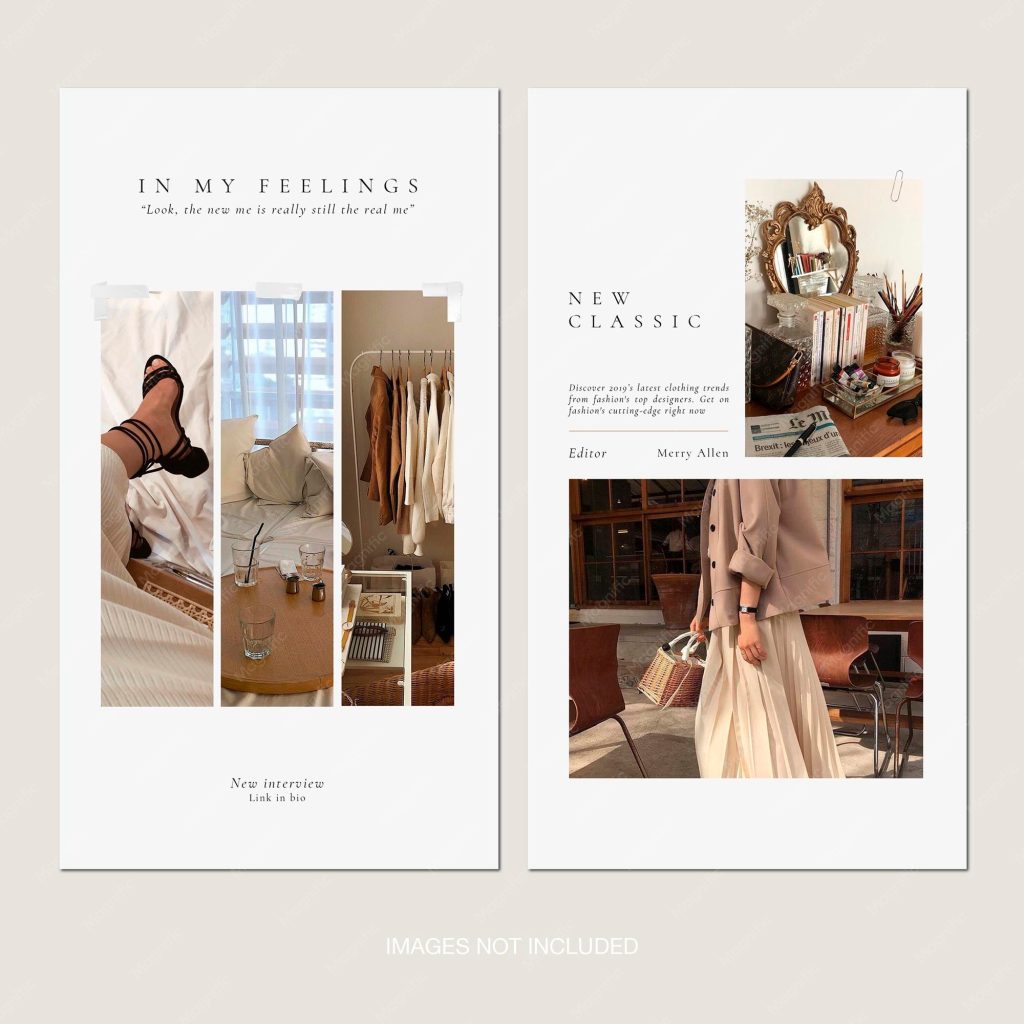 beige aesthetic instagram story template mood tracker neutral design