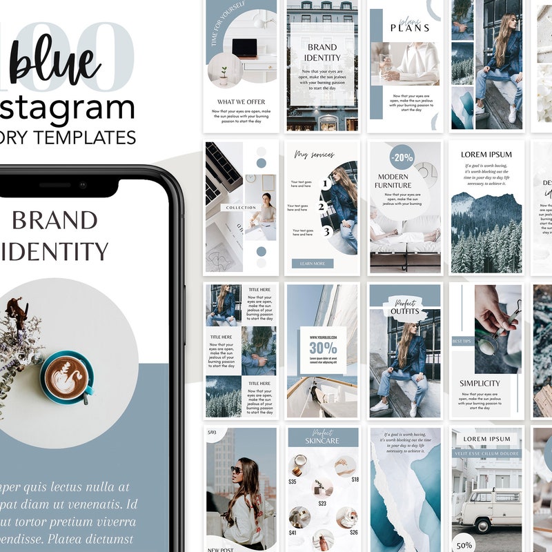 blue aesthetic instagram story template animated blue starburst Instagram story template