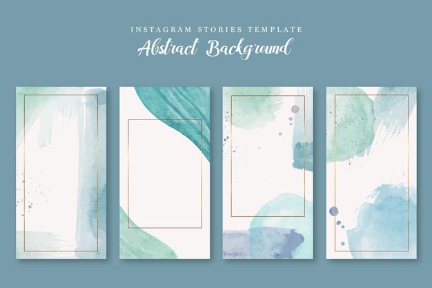 blue aesthetic instagram story template aqua watercolor Instagram story template