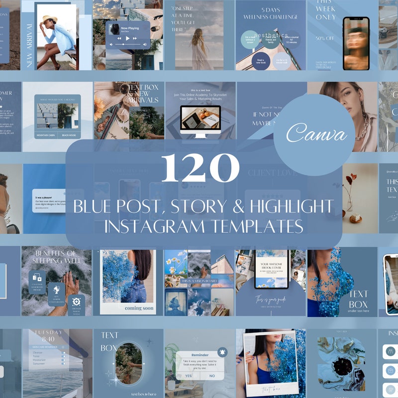blue aesthetic instagram story template blue sky gradient Instagram story template