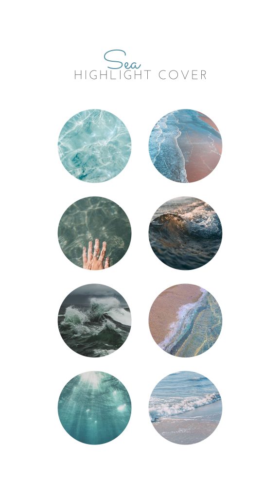 blue aesthetic instagram story template ocean wave overlay Instagram story template