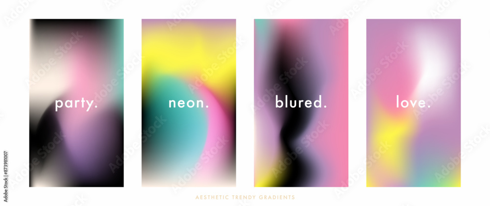 Bold neon gradient aesthetic story template download with bright pink blue and yellow colors
