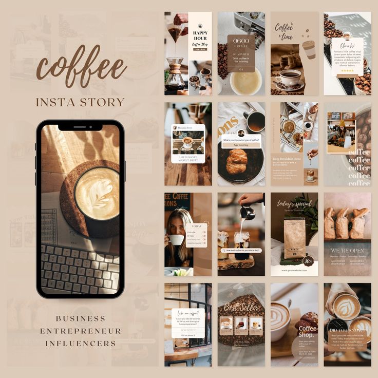 brown aesthetic instagram story template coffee shop aesthetic instagram story template brown tones