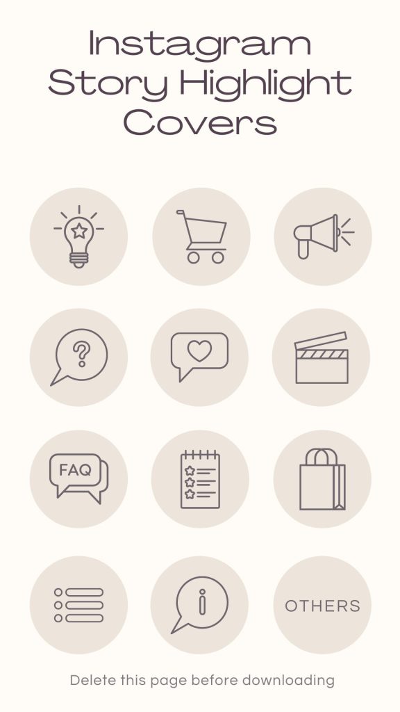 clean aesthetic instagram story template minimal story highlight icon Instagram story template with lines