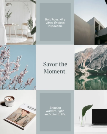 clean aesthetic instagram story template neutral beige Instagram story grid template with rounded corners