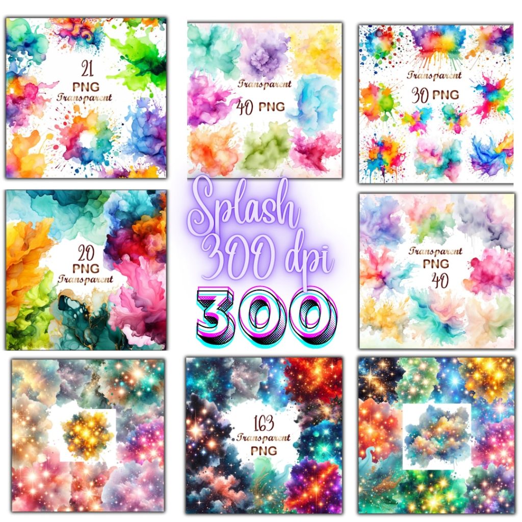 dreamy watercolor splash aesthetic story template png