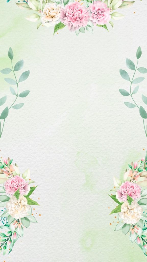 editable canva story template aesthetic watercolor floral Canva story template with pink and green