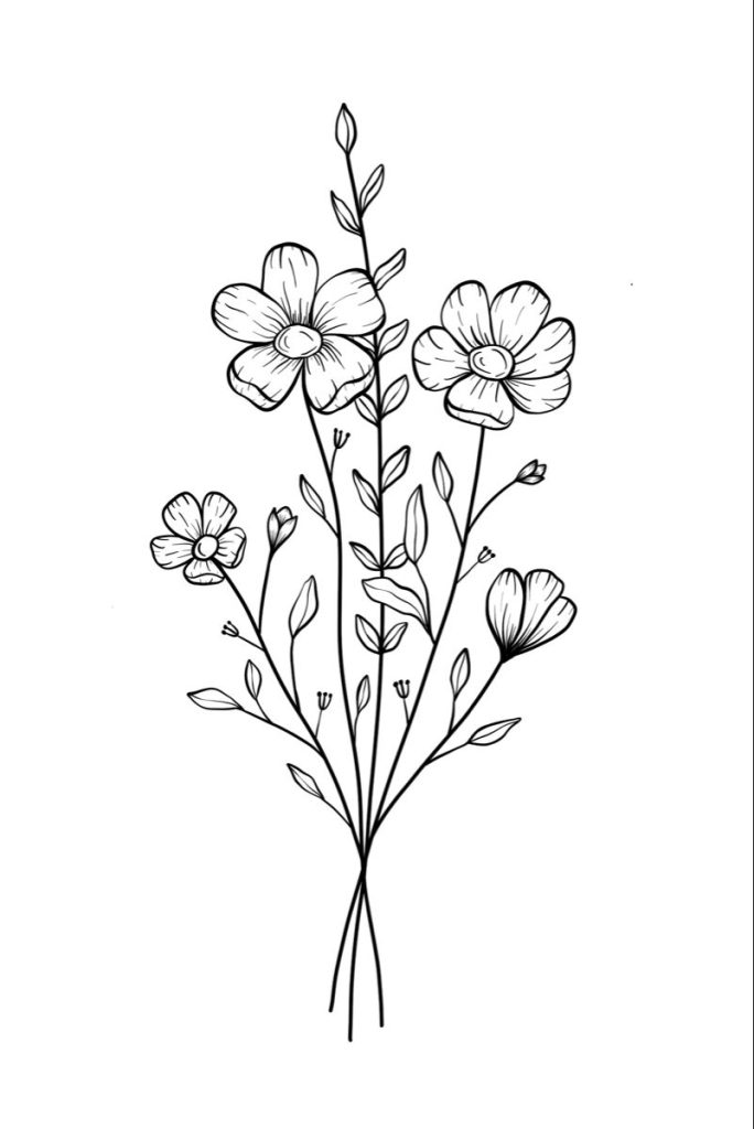 elegant aesthetic instagram story template Instagram story template with hand-drawn line art flowers and pastel background