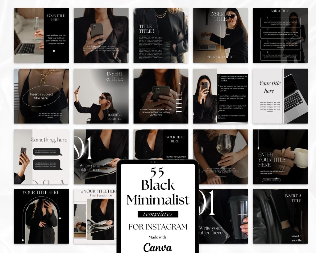 elegant aesthetic instagram story templates black and white geometric pattern minimal