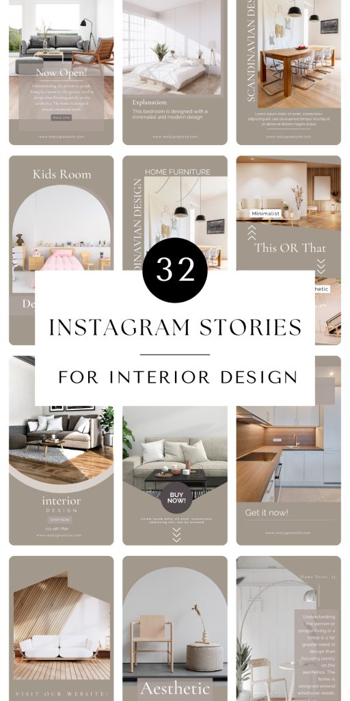 elegant aesthetic instagram story templates scandinavian minimal interior with plant