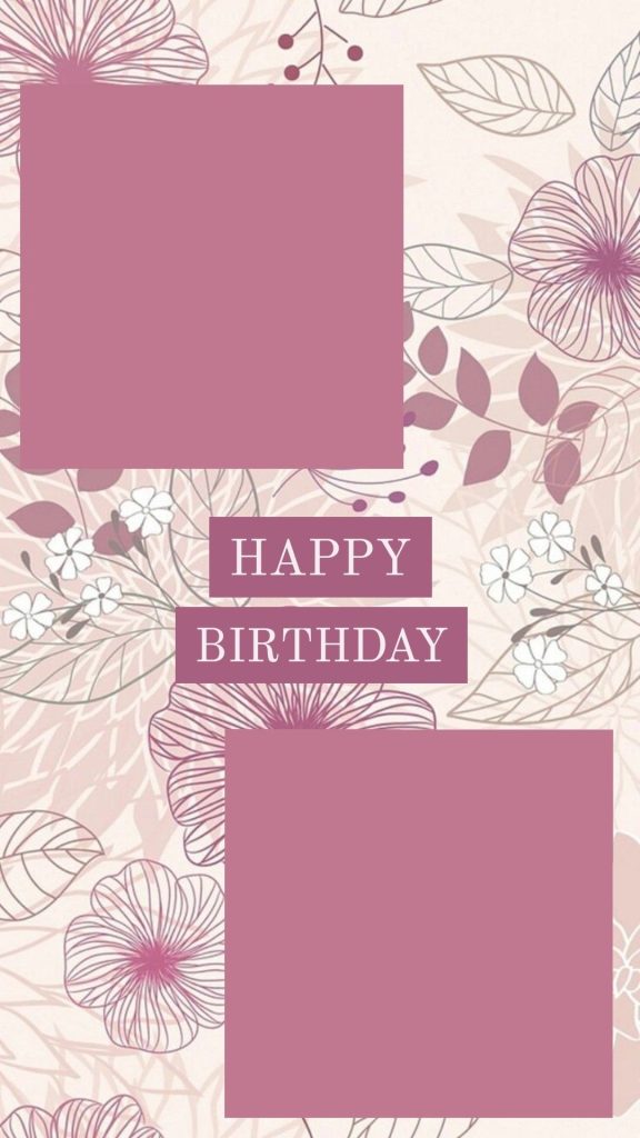 elegant birthday instagram story template blush pink floral birthday story template