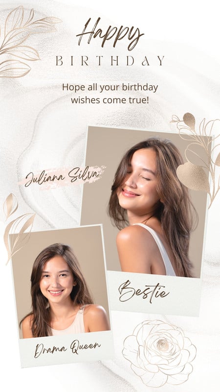 elegant birthday instagram story template champagne confetti birthday story template
