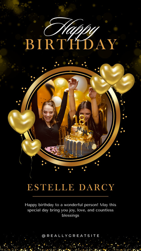 elegant birthday instagram story template elegant gold foil birthday story template
