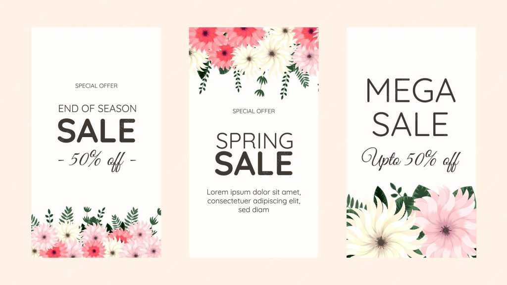 floral frame soft aesthetic Instagram story template