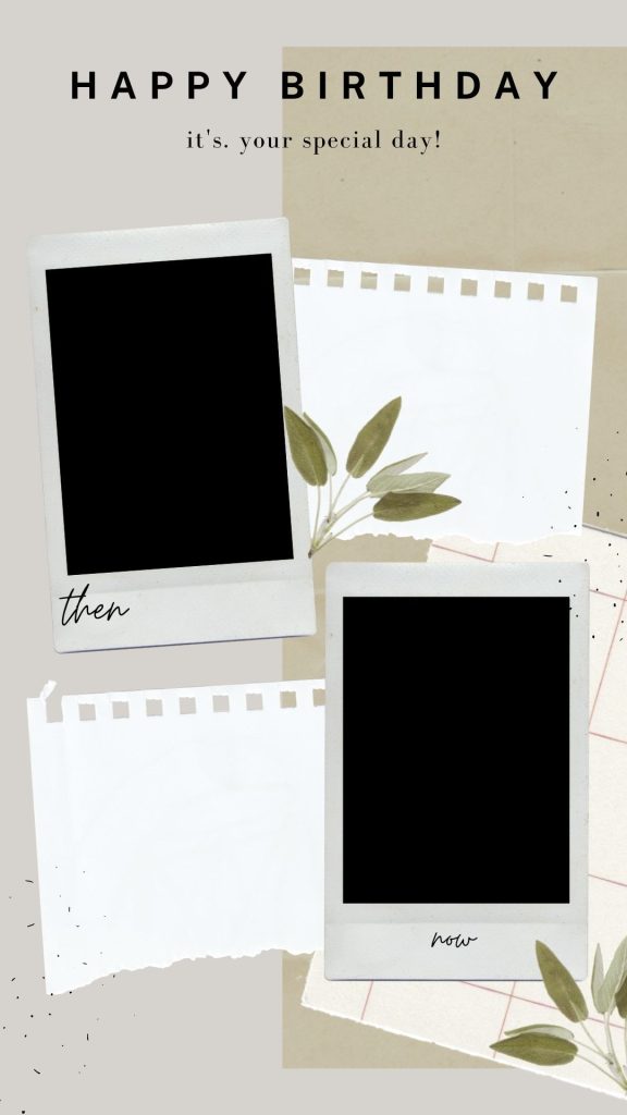 framed photo minimalist birthday story template