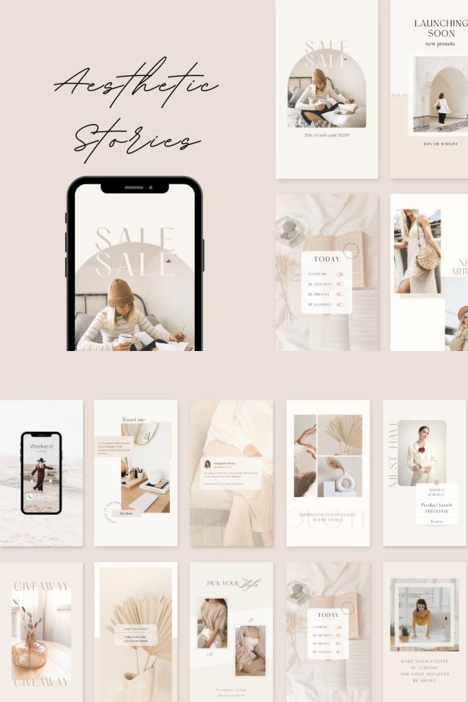 free aesthetic insta story template Canva aesthetic Instagram story template design