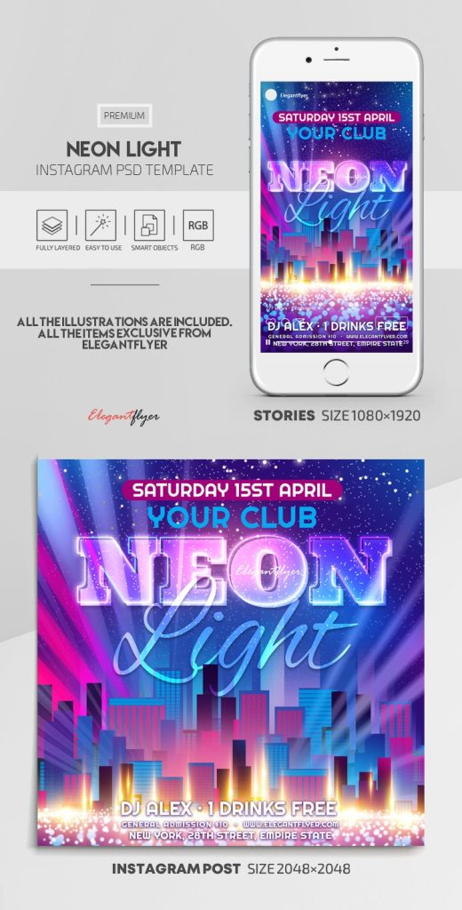 free aesthetic instagram story template neon glow effect instagram story template free