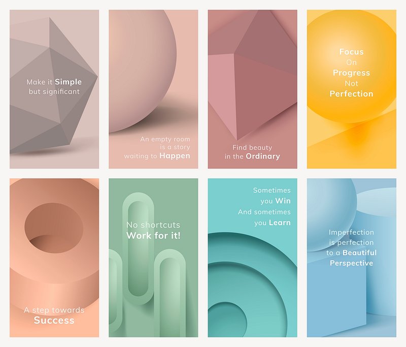 geometric blocks aesthetic portfolio story template with hexagon frames on instagram