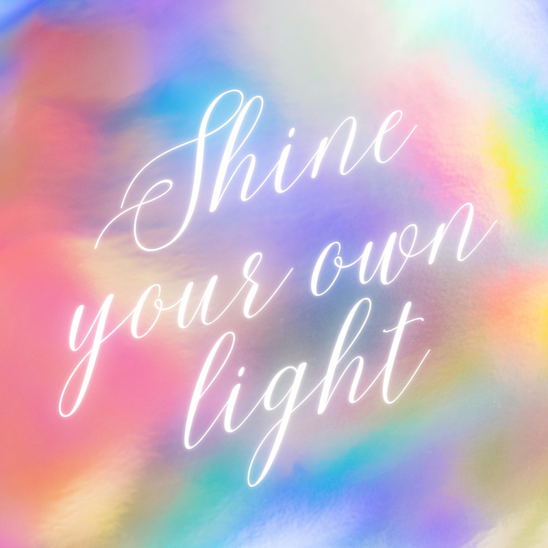 glitter gradient self love quote story template rainbow