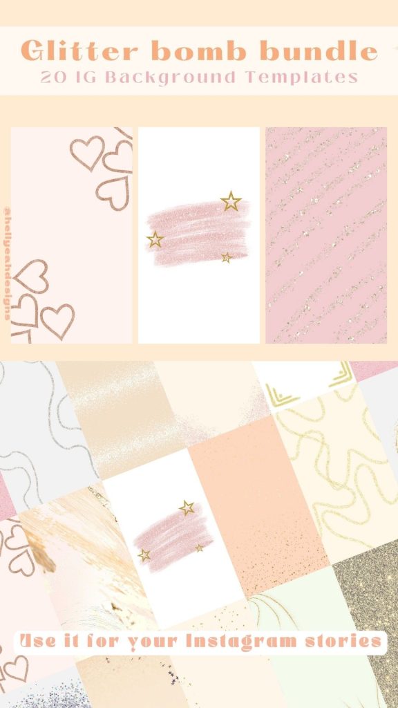 glitter sparkle soft aesthetic Instagram story template