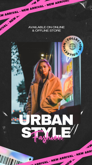 grunge ink aesthetic fashion instagram story template