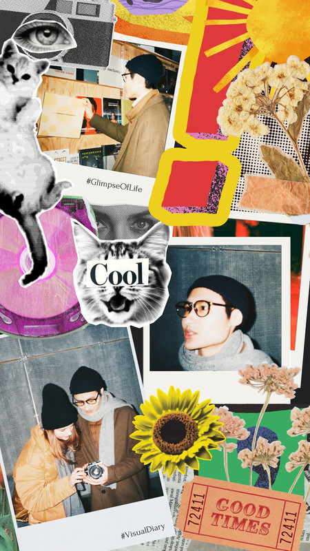instagram story collage template aesthetic Instagram story layered photo collage template overlapping images