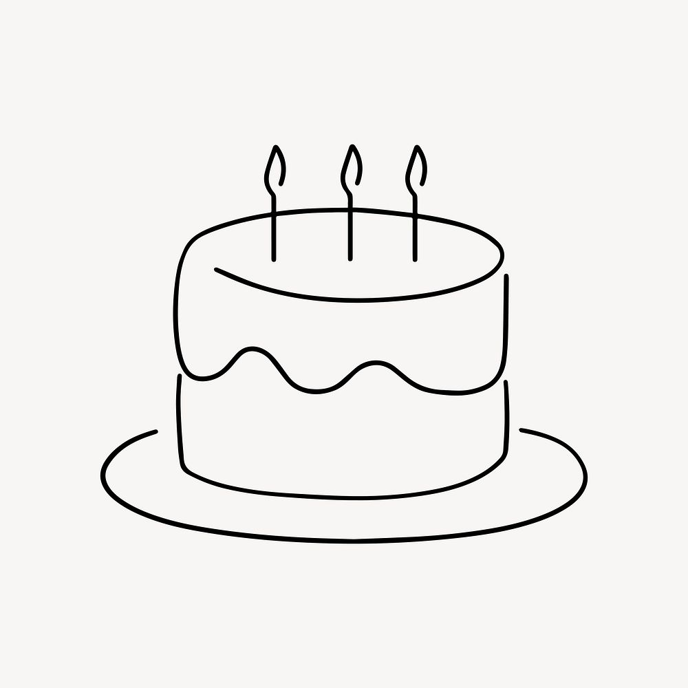 line art cake minimalist birthday story template