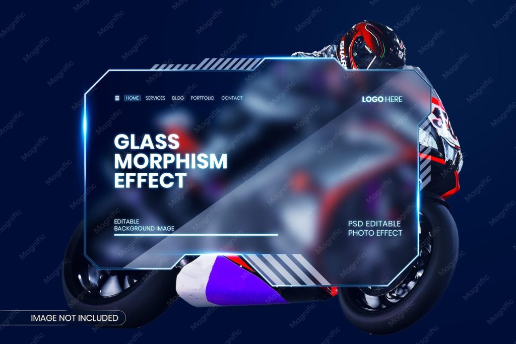 luxury aesthetic instagram story templates glass morphism effect Instagram story template with frosted glass overlay and blue gradient